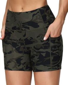 img 3 attached to 🩳 THE GYM PEOPLE Yoga Shorts for Women - High Waist Tummy Control Athletic Workout Running Shorts with Deep Pockets - Fitness & Running Essential