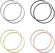 💍 boguish hoop earrings for women girls: lightweight stainless steel jewelry - 14k plated gold silver (4 pairs) logo