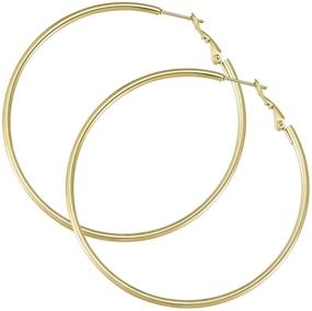 img 3 attached to 💍 Boguish Hoop Earrings for Women Girls: Lightweight Stainless Steel Jewelry - 14K Plated Gold Silver (4 Pairs)