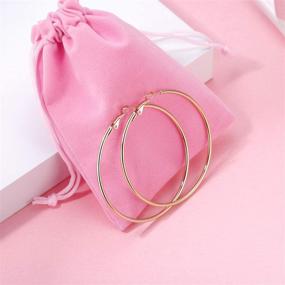 img 1 attached to 💍 Boguish Hoop Earrings for Women Girls: Lightweight Stainless Steel Jewelry - 14K Plated Gold Silver (4 Pairs)