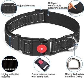 img 3 attached to 🐶 Reflective Dog Collar with Safety Lock Buckle - Adjustable Nylon Pet Collars for Small, Medium, and Large Dogs by Matilor