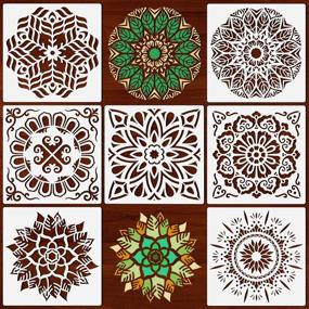 img 4 attached to TAORISH 7 Pack Mandala Stencil Set - Perfectly-Sized 12x12 Inch Reusable Stencils for Painting on Various Surfaces - Walls, Floors, Tiles, Fabric, Furniture - Laser-Cut Painting Template for Easy Art Creation