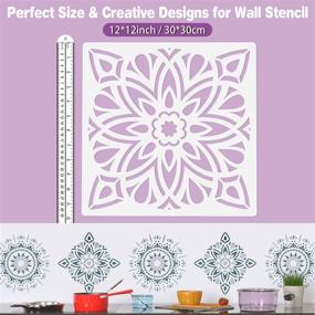 img 3 attached to TAORISH 7 Pack Mandala Stencil Set - Perfectly-Sized 12x12 Inch Reusable Stencils for Painting on Various Surfaces - Walls, Floors, Tiles, Fabric, Furniture - Laser-Cut Painting Template for Easy Art Creation