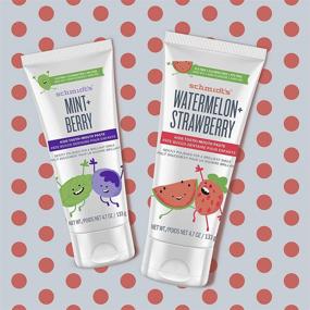 img 1 attached to Schmidt's Fluoride Free Children's Toothpaste: Watermelon + Strawberry, 4.7 oz (6 Pack) – For Sparkling Clean Teeth!