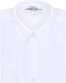 img 2 attached to S.H. Churchill & Co. Boy's Classic Long-Sleeve Button-Down Dress Shirt