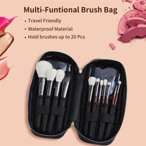 img 3 attached to 💼 Premium Cosmetic Case: Makeup Brush Holder and Organizer for Professionals - Travel-Friendly Makeup Artist Case with Zipper - Waterproof Material - Versatile Cosmetic Bag and Handbag for Travel and Home Gift (Black)