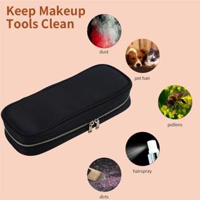 img 2 attached to 💼 Premium Cosmetic Case: Makeup Brush Holder and Organizer for Professionals - Travel-Friendly Makeup Artist Case with Zipper - Waterproof Material - Versatile Cosmetic Bag and Handbag for Travel and Home Gift (Black)