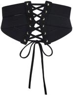 👗 aecibzo elastic stretch wide band women's waspie corset waist belt logo