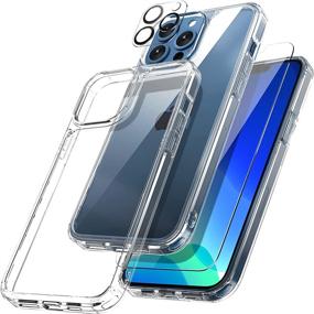 img 4 attached to TAURI [3 in 1] Defender iPhone 13 Pro Case 6.1 Inch + 2-Pack Tempered Glass Screen Protector + 2-Pack Camera Lens Protector - Military Grade Shockproof Slim Thin