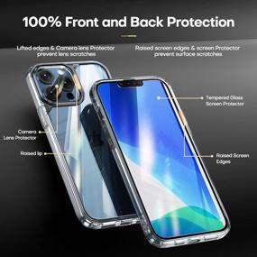 img 3 attached to TAURI [3 in 1] Defender iPhone 13 Pro Case 6.1 Inch + 2-Pack Tempered Glass Screen Protector + 2-Pack Camera Lens Protector - Military Grade Shockproof Slim Thin