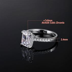 img 3 attached to SheLoves 3 Carat Emerald Cut Engagement Rings - AAAAA White CZ - 925 Sterling Silver Wedding Band - Sizes 4 to 13