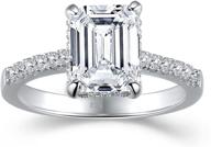 sheloves 3 carat emerald cut engagement rings - aaaaa white cz - 925 sterling silver wedding band - sizes 4 to 13 logo