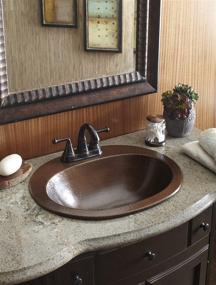 img 1 attached to 🛀 Sinkology BOD-0903BC Seville Copper Drop-in Bath Sink: Elegant Aged Copper with Overflow