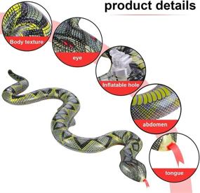 img 2 attached to FUTUREPLUSX Inflatable Snake Set - Realistic Pool Floats for Garden & Pool Fun (3PCS)