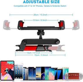 img 3 attached to Red Car Tablet Holder for Back Seat - DM Tablet Car Mount for Kids, Compatible with iPad/Samsung Galaxy Tab/Switch/Kindle Fire/Microsoft Surface/Mobile Phone
