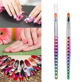 img 2 attached to 💅 UV Gel Nail Brush with Plating Handle - 1Pc Nylon Hair Brush for Nail Art Painting and 3D Nail Designs (Size 4#)