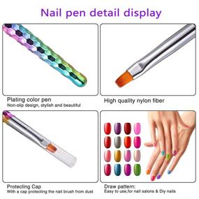 img 1 attached to 💅 UV Gel Nail Brush with Plating Handle - 1Pc Nylon Hair Brush for Nail Art Painting and 3D Nail Designs (Size 4#)