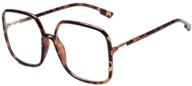 👓 shiratori women's new retro blue light blocking glasses: big frame nerd eyewear for computer game protection, anti blue ray, leopard design. logo