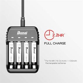 img 1 attached to 🔋 BONAI AA AAA Battery Charger: 4 Bay, USB High-Speed Charging for Ni-MH Ni-CD Rechargeable Batteries