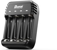 🔋 bonai aa aaa battery charger: 4 bay, usb high-speed charging for ni-mh ni-cd rechargeable batteries logo