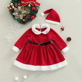 img 3 attached to 👑 Adorable Toddler Christmas Princess Sleeve Headband: Girls' Festive Dresses for a Magical Holiday Look