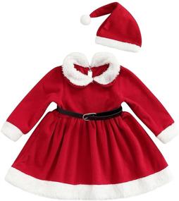 img 4 attached to 👑 Adorable Toddler Christmas Princess Sleeve Headband: Girls' Festive Dresses for a Magical Holiday Look