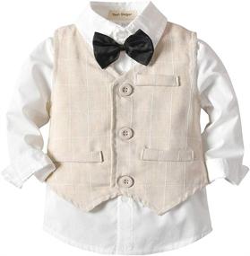 img 3 attached to Gentleman Outfits for Toddler Boys - TEM Doger Clothing Sets