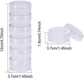 img 2 attached to 🗄️ BENECREAT 10G/10ML Stackable Round Plastic Storage Containers - 5 Column (6 Layer/Column) Jars for Diamond Drills, Nail Art Glitters, and Seed Beads