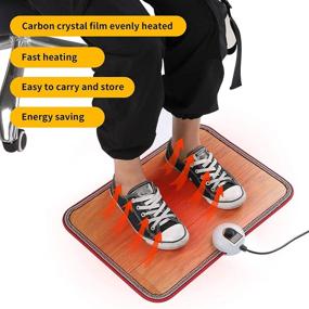 img 1 attached to Livtribe AC 110V Heated Foot Mat, Wood Stripe 🔥 Carbon Crystal Heating Pad, Electric Foot Warmers for Office, Home