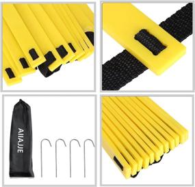 img 3 attached to 🏋️ AIJJE Pro Agility Ladder and Cones Set - 20ft Speed Agility Ladder Training Equipment with 6 Cones, 12 Rungs, and Resistance Parachute. Includes Carrying Bag for Easy Portability.