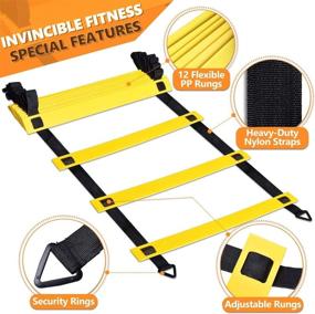 img 2 attached to 🏋️ AIJJE Pro Agility Ladder and Cones Set - 20ft Speed Agility Ladder Training Equipment with 6 Cones, 12 Rungs, and Resistance Parachute. Includes Carrying Bag for Easy Portability.