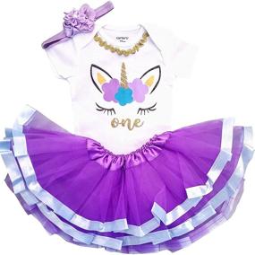 img 4 attached to Adorable Birthday Outfit: Tutu Girls' Clothing for Baby Girls