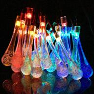 solar teardrop string lights - 30 leds 14.5ft multi-color changing solar powered string lights - waterproof led solar fairy lights outdoor decorative for garden plants - 8 modes логотип