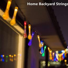 img 2 attached to Solar Teardrop String Lights - 30 LEDs 14.5ft Multi-Color Changing Solar Powered String Lights - Waterproof LED Solar Fairy Lights Outdoor Decorative for Garden Plants - 8 Modes