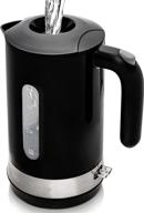 🔌 ovente electric hot water kettle 1.8l: prontofill lid, 1500w, bpa-free, portable tea coffee maker, fast heating, auto shut-off, boil dry protection - black kp413b logo