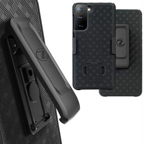 img 4 attached to 📱 ZASE Galaxy S21 Holster Case: Slim, Protective, and Rugged with Strong Belt Clip - Black Holster Combo Case