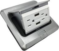 receptacle outlet charging brushed stainless logo
