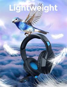 img 2 attached to 🎧 Gaming Headset with Microphone - PS4, PS5, PC, Xbox One, and Switch Compatible - Noise Cancelling, LED, Soft Earmuffs, Surround Sound - Kids and Adults Headphones (Blue)