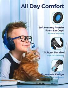 img 3 attached to 🎧 Gaming Headset with Microphone - PS4, PS5, PC, Xbox One, and Switch Compatible - Noise Cancelling, LED, Soft Earmuffs, Surround Sound - Kids and Adults Headphones (Blue)