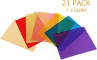 🌈 enhance your lighting set-up with starloop 21pack light gels: 8.5x11 inch transparency color film sheets in 7 assorted colors - perfect for correction, light filtering, and creative effects - 3 sets logo