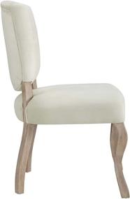 img 2 attached to 🪑 Modway Array French Vintage Tufted Performance Velvet Weathered Wood Dining Chair in Ivory: Stylish and Comfortable Seating for your Dining Space