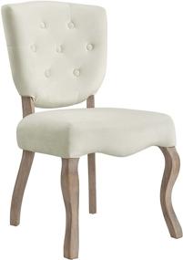 img 3 attached to 🪑 Modway Array French Vintage Tufted Performance Velvet Weathered Wood Dining Chair in Ivory: Stylish and Comfortable Seating for your Dining Space