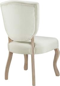 img 1 attached to 🪑 Modway Array French Vintage Tufted Performance Velvet Weathered Wood Dining Chair in Ivory: Stylish and Comfortable Seating for your Dining Space