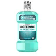 🌬️ listerine ultraclean oral care antiseptic mouthwash with everfresh technology for bad breath, gingivitis, plaque, and tartar control - cool mint, 8.5 fl. oz (250 ml) logo