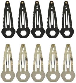 img 4 attached to 🐝 VinBee VintageBee Mini Multi Tool Hair Clip 10 Pack - Stainless Steel Women's Self-Defense EDC Survival Kit