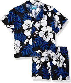 img 1 attached to 🌺 Stylish RJC Boys White Hibiscus Fern 2pc Set: Perfect for Summer Outfits