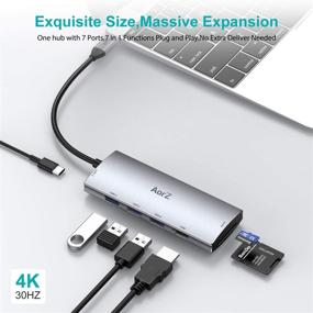 img 3 attached to 🔌 7-in-1 USB C Hub with 4K HDMI Output, 3 USB 3.0 Ports, SD/Micro SD Card Reader, 100W PD – Compatible with MacBook Pro, MacBook Air, HP, Dell XPS, and More Type C Devices