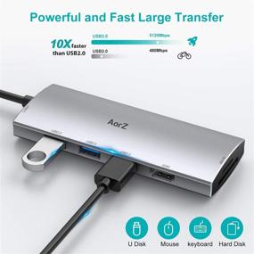 img 1 attached to 🔌 7-in-1 USB C Hub with 4K HDMI Output, 3 USB 3.0 Ports, SD/Micro SD Card Reader, 100W PD – Compatible with MacBook Pro, MacBook Air, HP, Dell XPS, and More Type C Devices