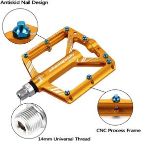 img 1 attached to 🚲 Premium Aluminum Mountain Bike Pedals - 9/16" Flat Pedals with 4 Bearing Non-Slip Platform for MTB BMX