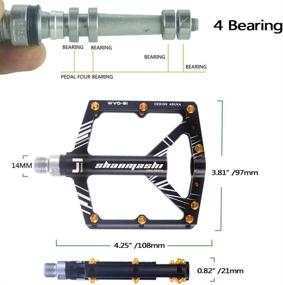 img 3 attached to 🚲 Premium Aluminum Mountain Bike Pedals - 9/16" Flat Pedals with 4 Bearing Non-Slip Platform for MTB BMX